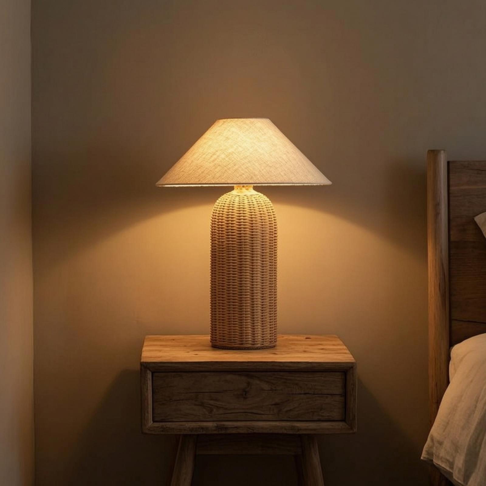 مصباح طاولة جانبي بقاعدة من ال - مراجعة Home Textile وسعره