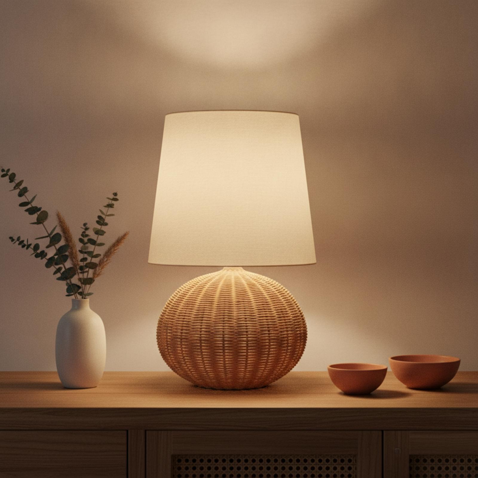 مصباح طاولة جانبي بقاعدة من ال - مراجعة Home Textile وسعره