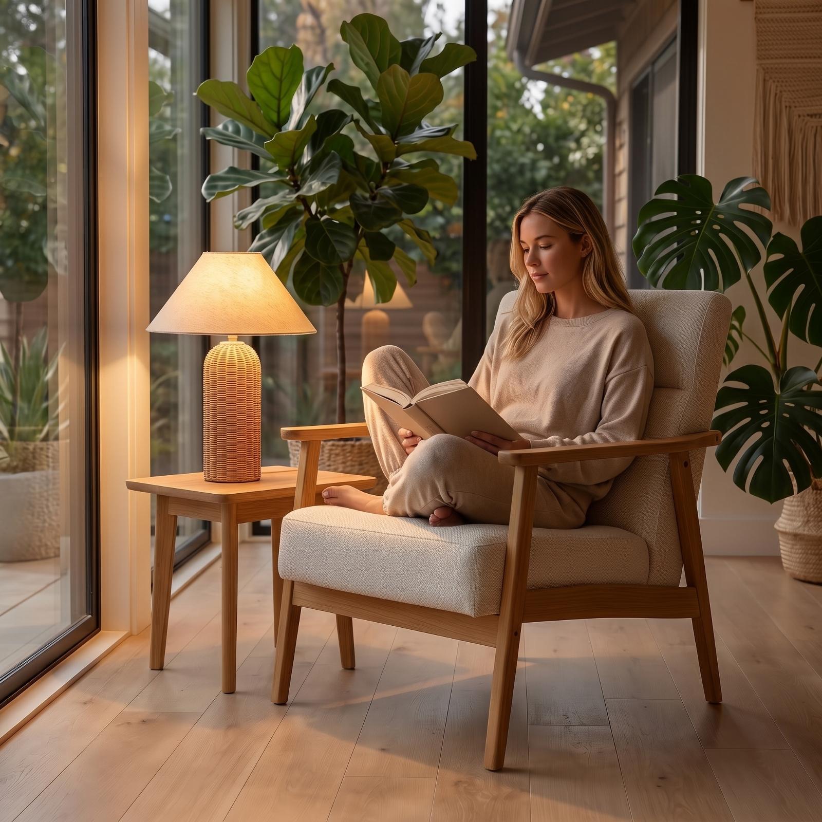 مصباح طاولة جانبي بقاعدة من ال - مراجعة Home Textile وسعره