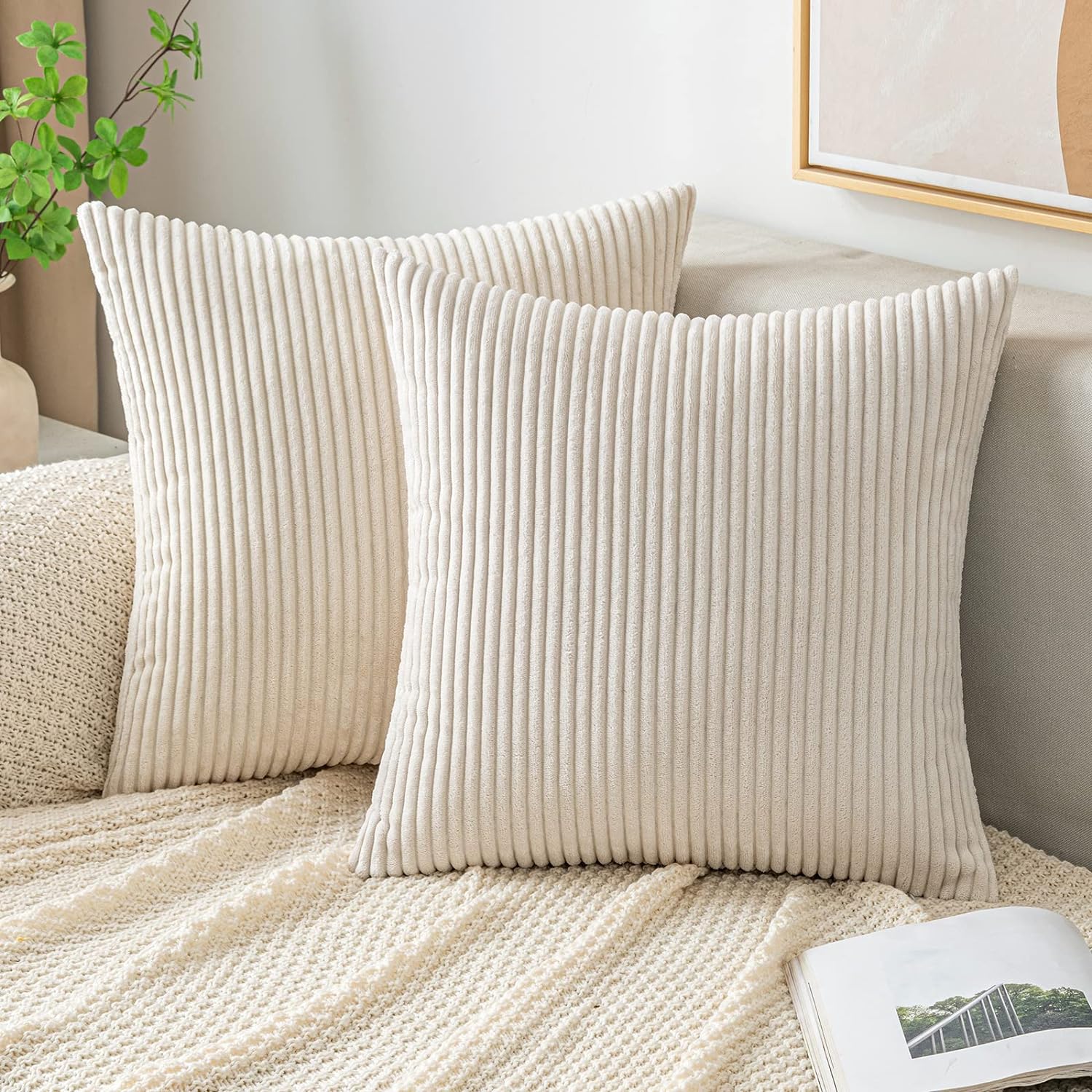 أغطية وسادات مخططة ناعمة مزخرف - مراجعة Pillow Insert 18X18 وسعره