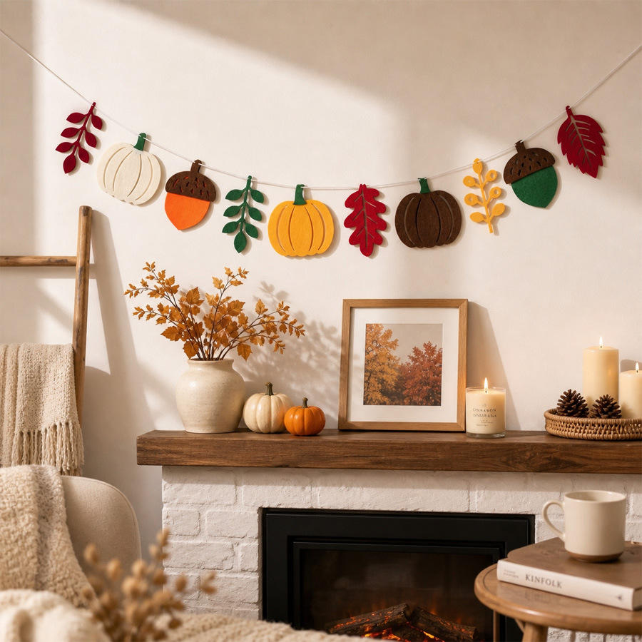 لافتة خريفية بتصميم أوراق اليق - مراجعة Home Textiles & Decorations وسعره