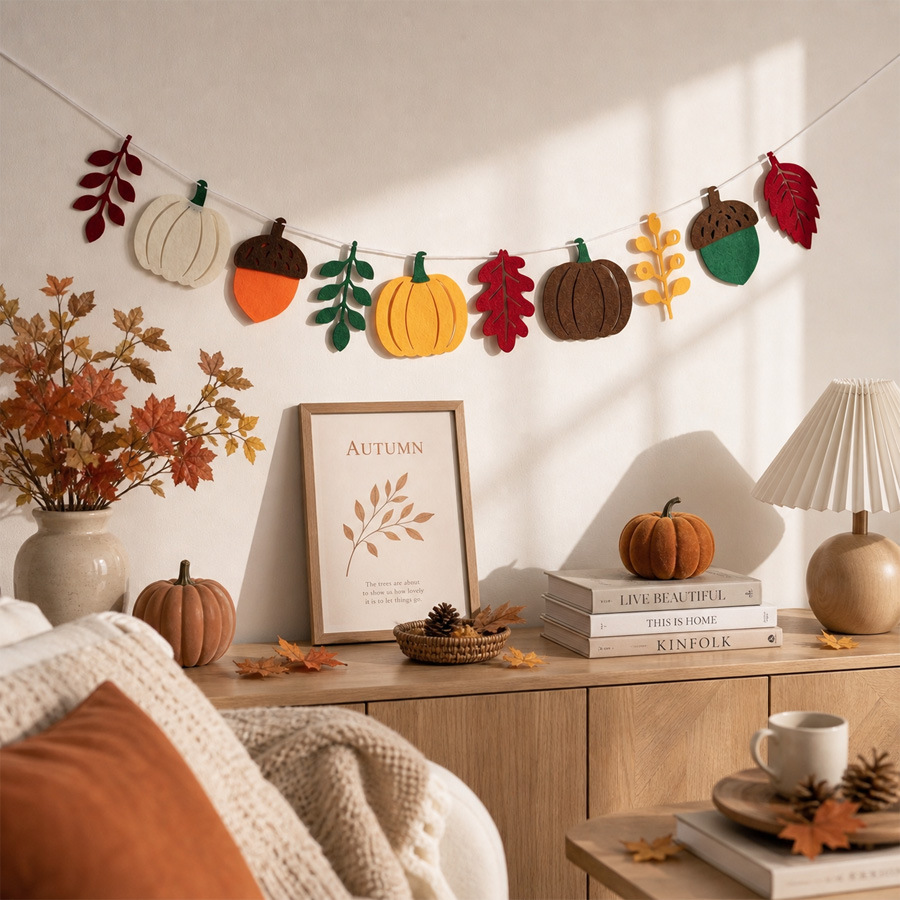 لافتة خريفية بتصميم أوراق اليق - مراجعة Home Textiles & Decorations وسعره